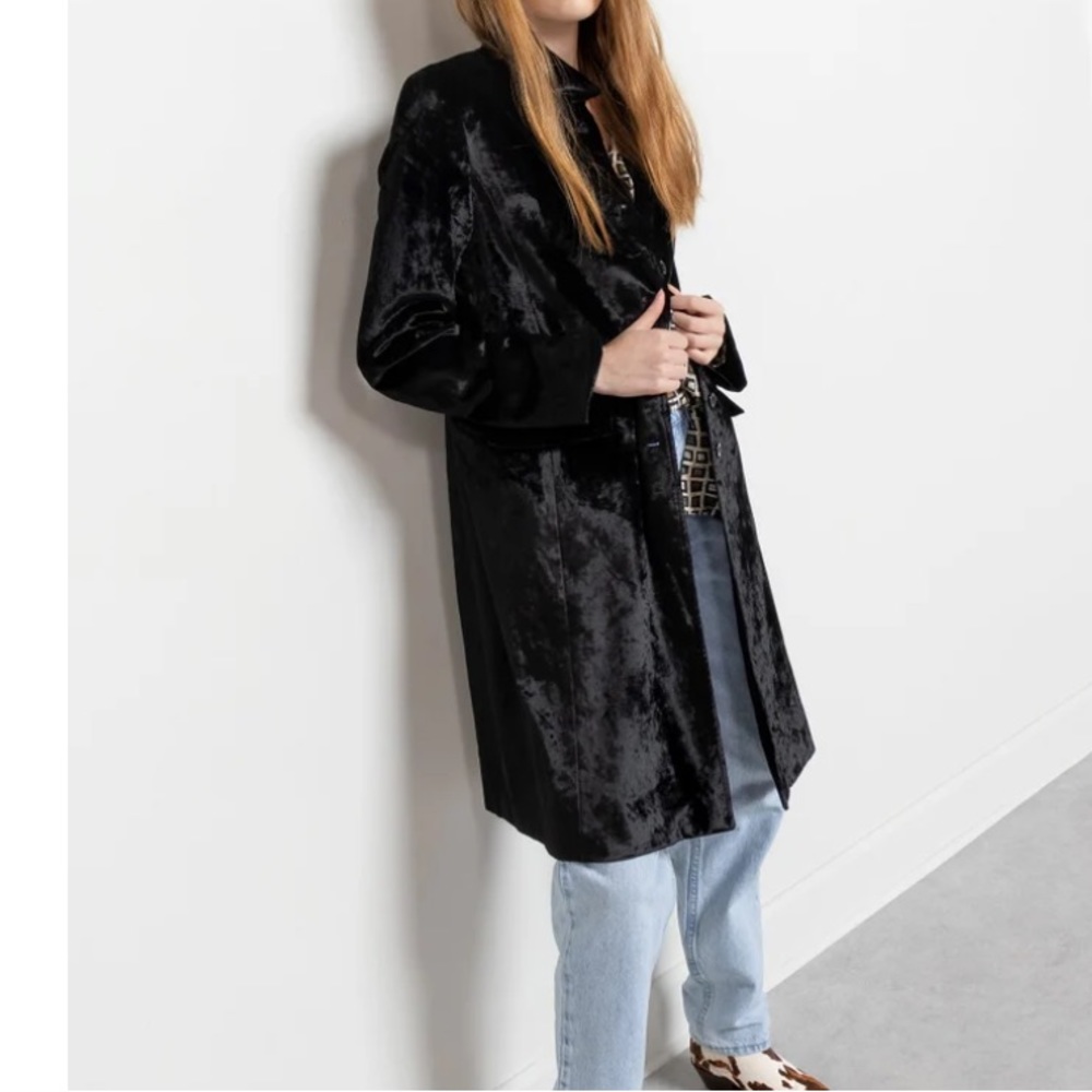 CLUB MONACO VELVET COAT BLACK